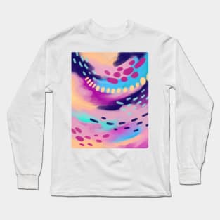 Bright Pink Abstract Long Sleeve T-Shirt